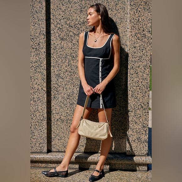 FREE PEOPLE  Vivian Mini Dress in Black Combo Size Extra Small XS - Picture 1 of 8